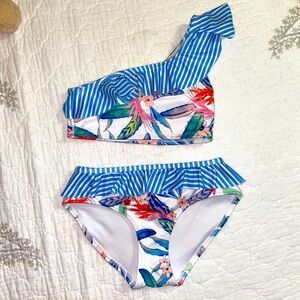 Oasis brand big girls swim suit- size small 7/8- EUC- comes with extra swim top